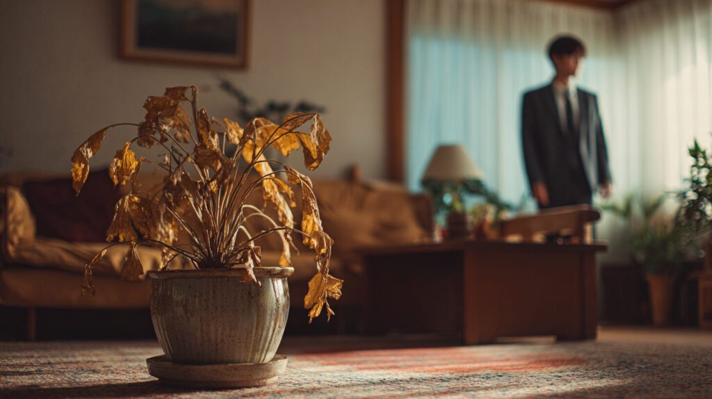 水やりを忘れて枯れた観葉植物