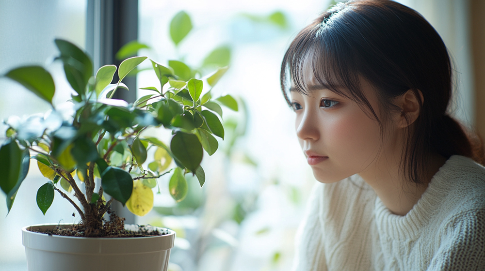 枯れてしまった観葉植物